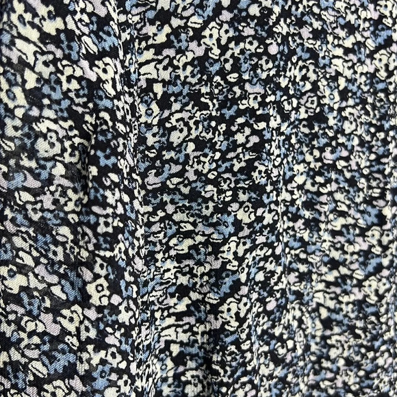 GANNI Georgette Viscose Micro Floral Print Tiered Long Sleeve Boho Midi Dress - Picture 6 of 15